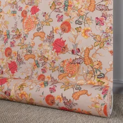 Bengale beige blommigt gardintyg