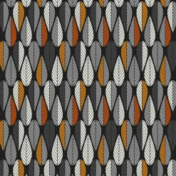 Blader svart-orange tyg