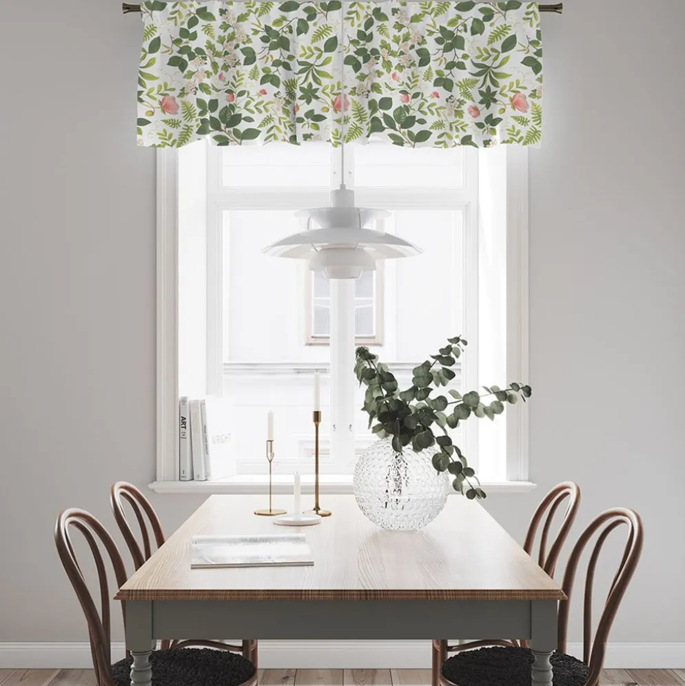 Blomsterlund grön - gardinkappa metervara