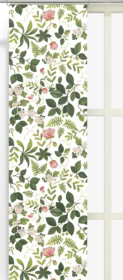 Blomsterlund grön - panelgardiner