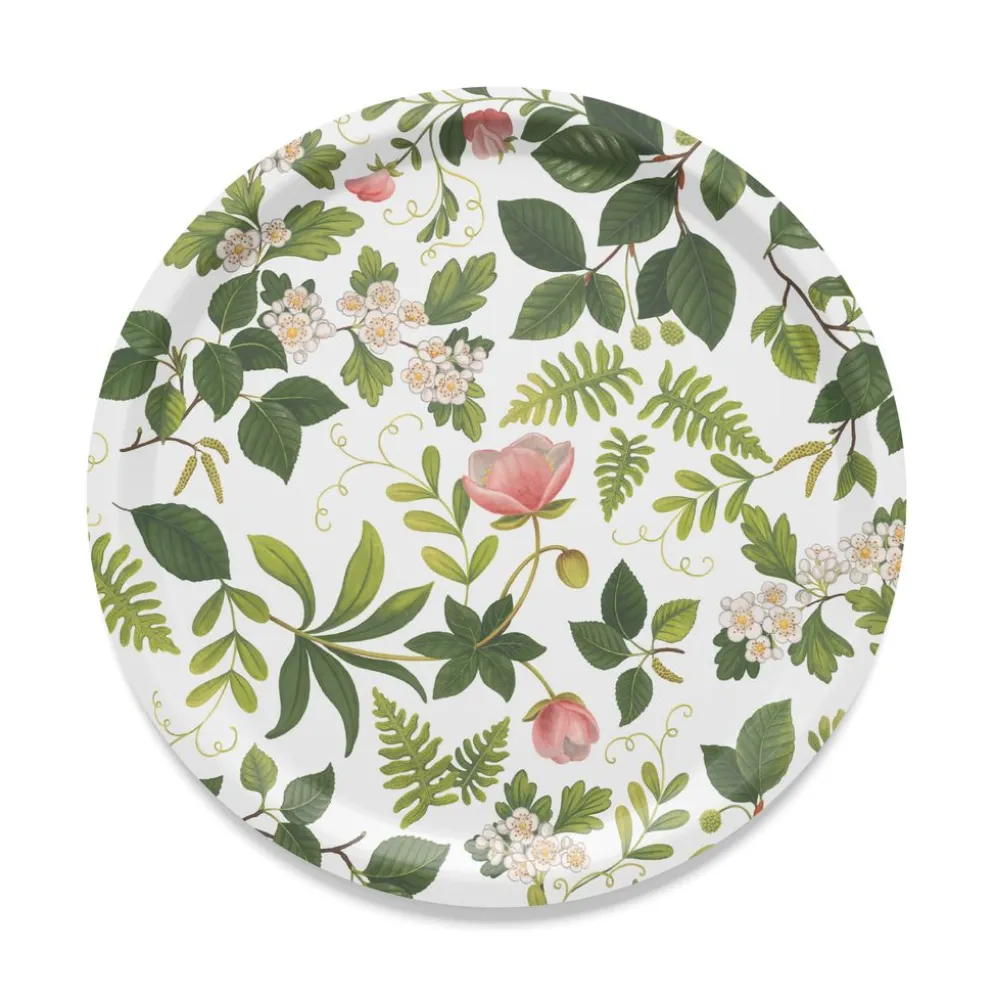 Blomsterlund grön - rund bricka Ø31cm