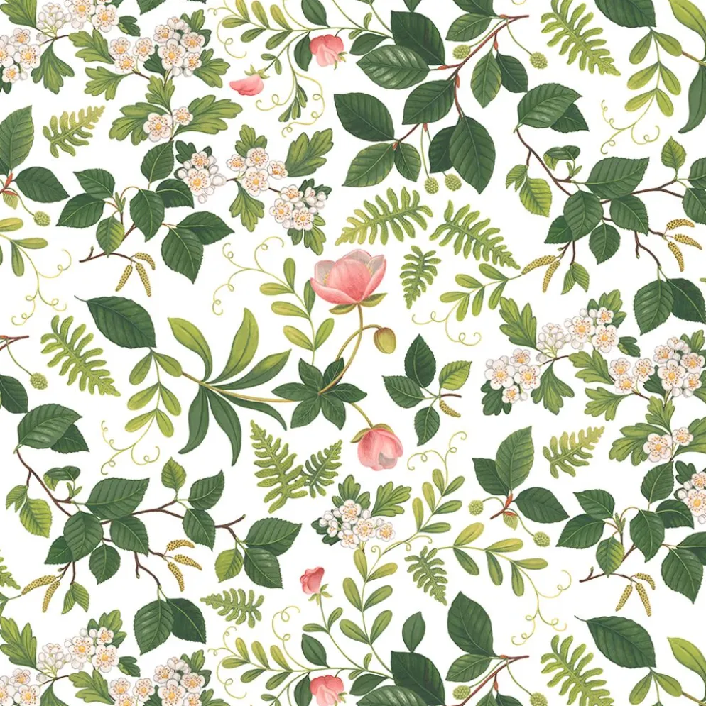 Blomsterlund grön - tyg
