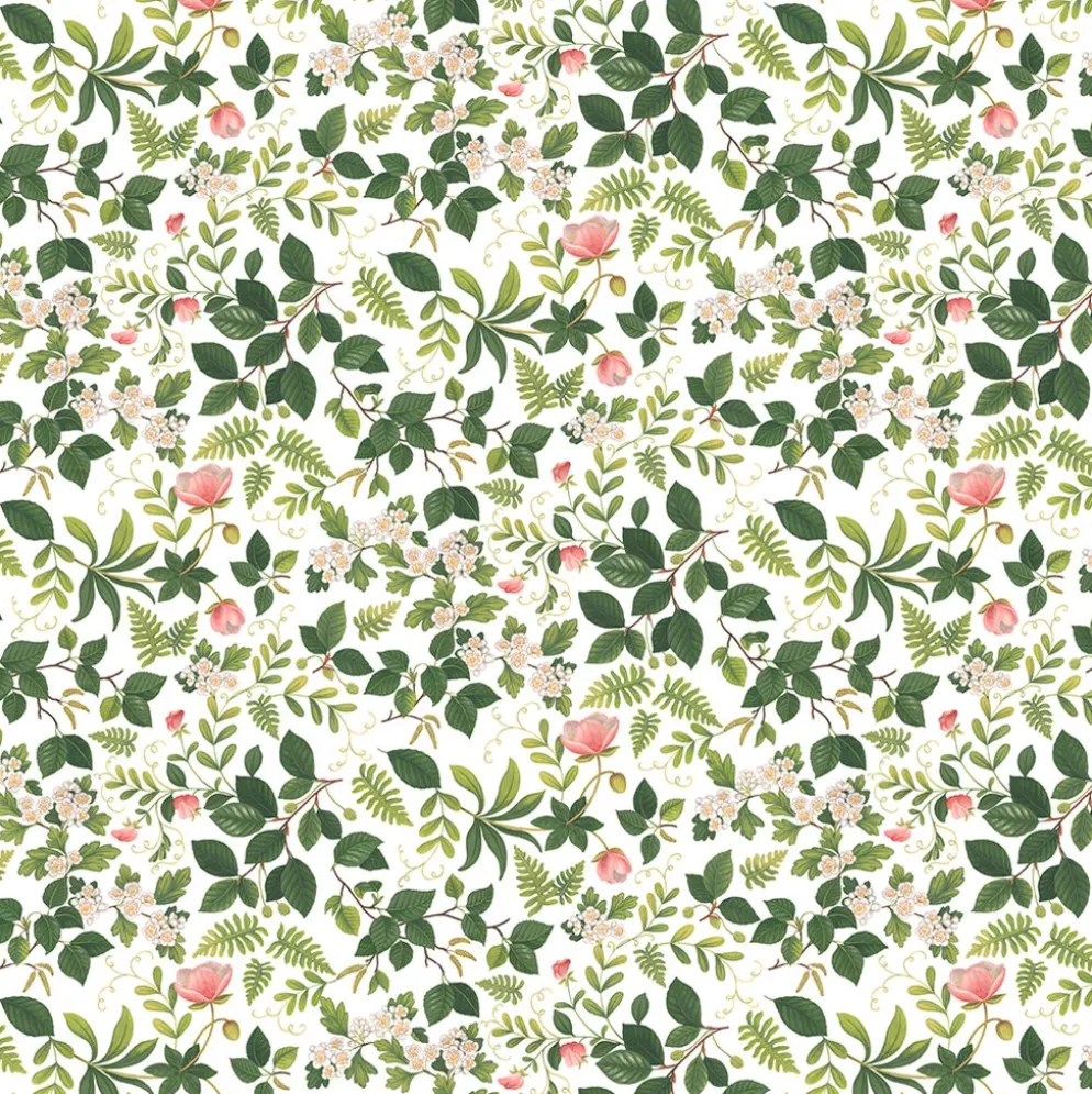 Blomsterlund grön - tyg