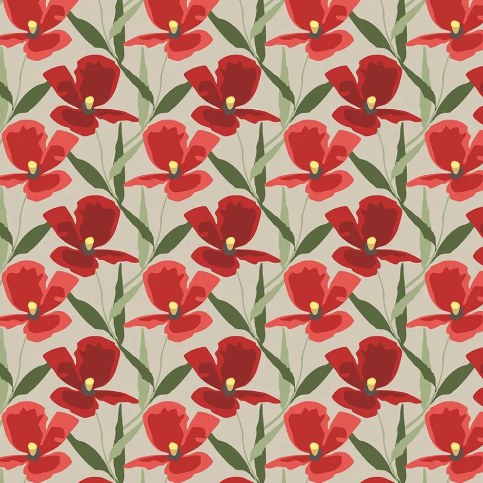 Blomsterskrud culla röd tyg