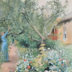 Blomsterträdgård 95x130 Tygtavla - Carl Larsson