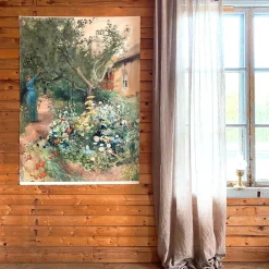 Blomsterträdgård 95x130 Tygtavla - Carl Larsson