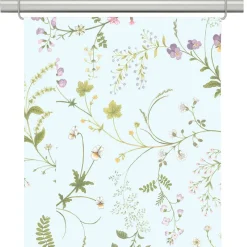 Blomsteryra ljusblå panelgardiner