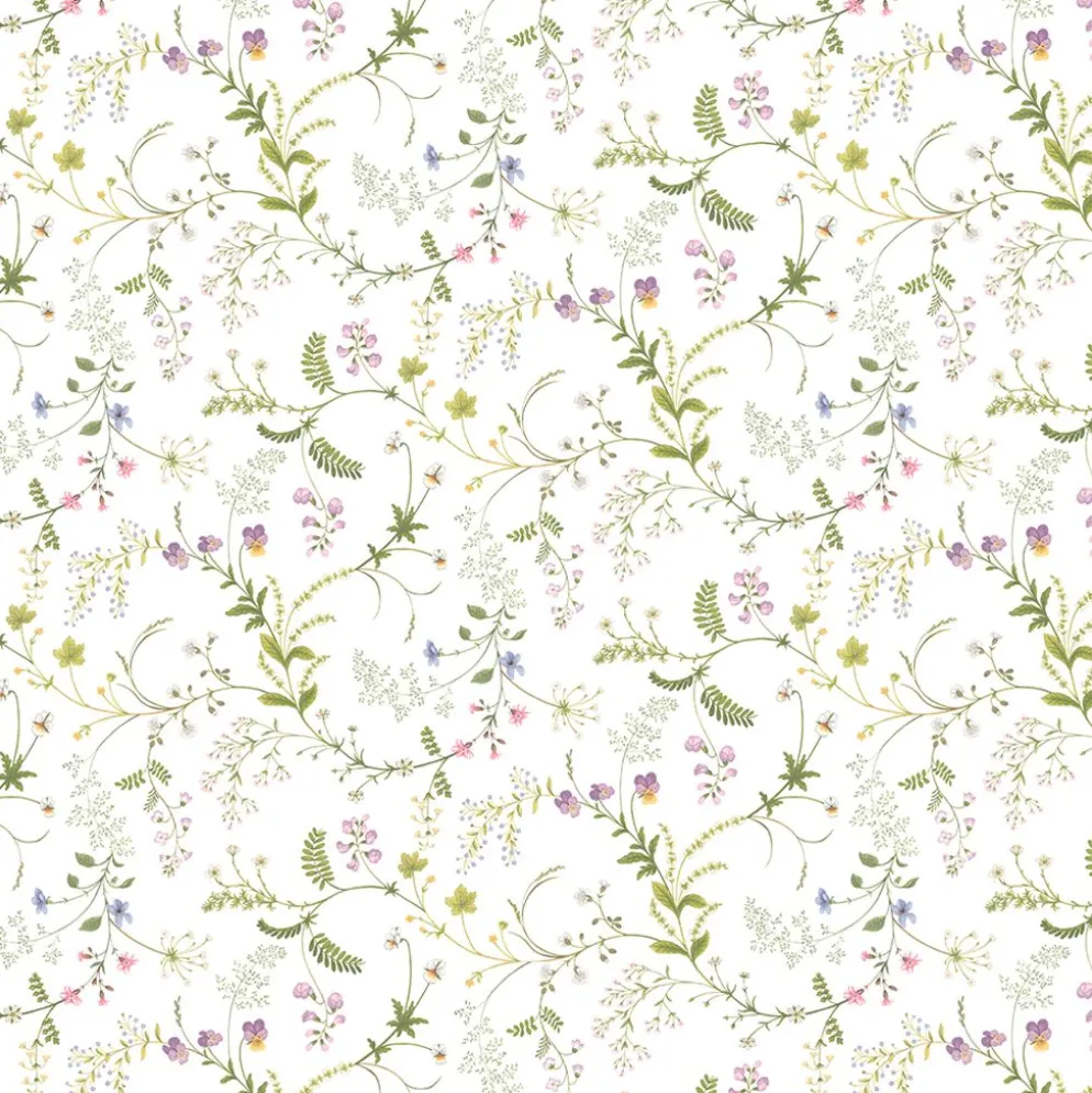 Blomsteryra vit bordsduk