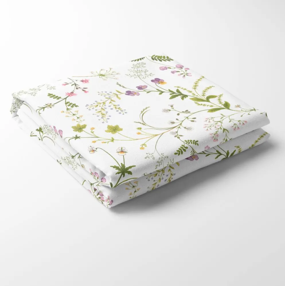 Blomsteryra vit bordsduk
