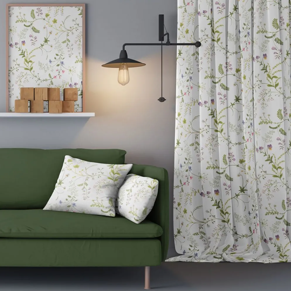 Blomsteryra vit gardiner