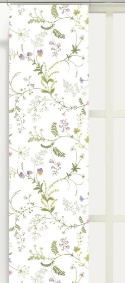 Blomsteryra vit panelgardiner