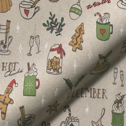 Christmas doodle tyg