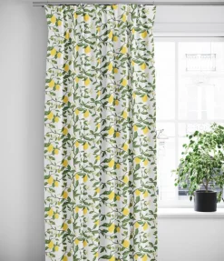 Citronträd gul - gardiner med citroner