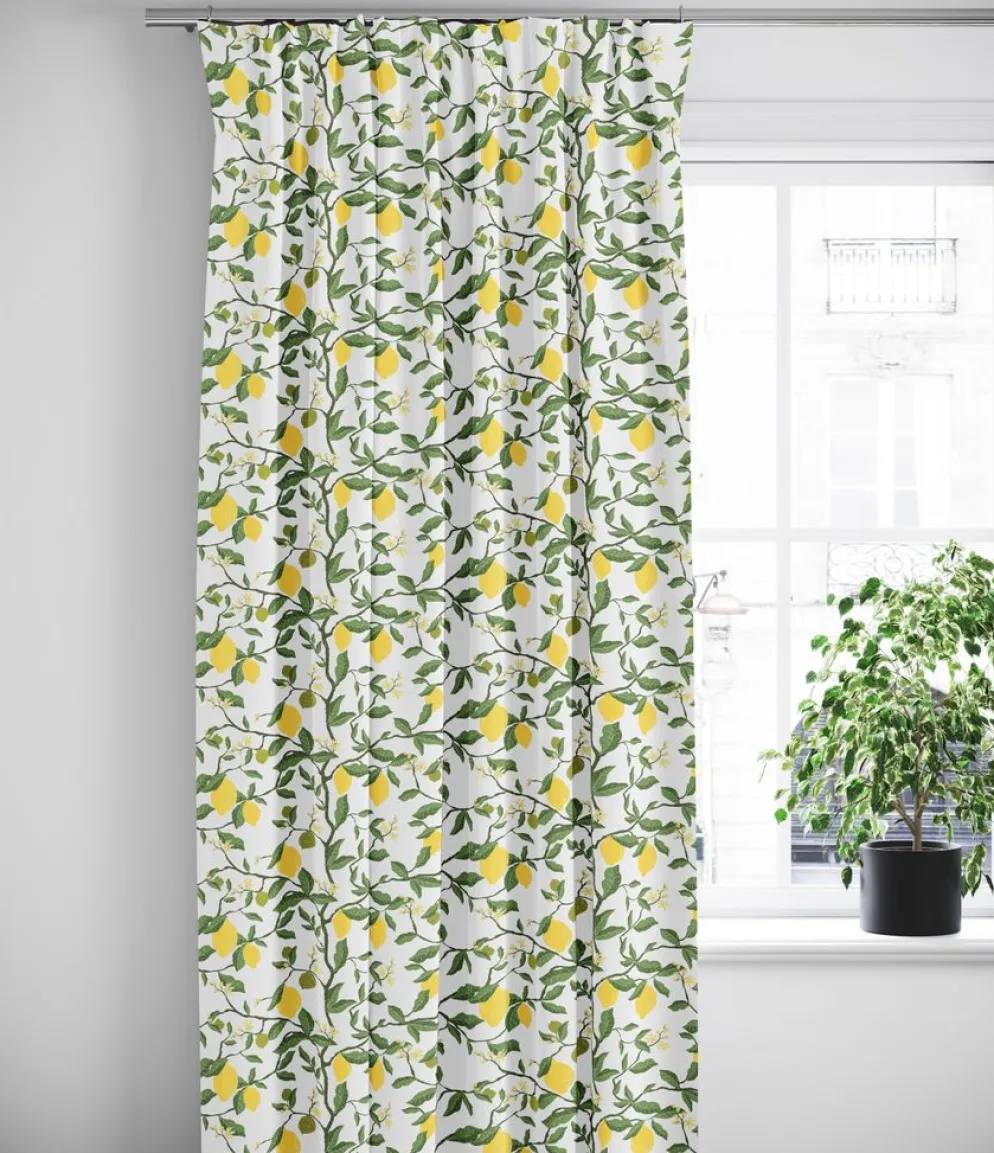 Citronträd gul - gardiner med citroner