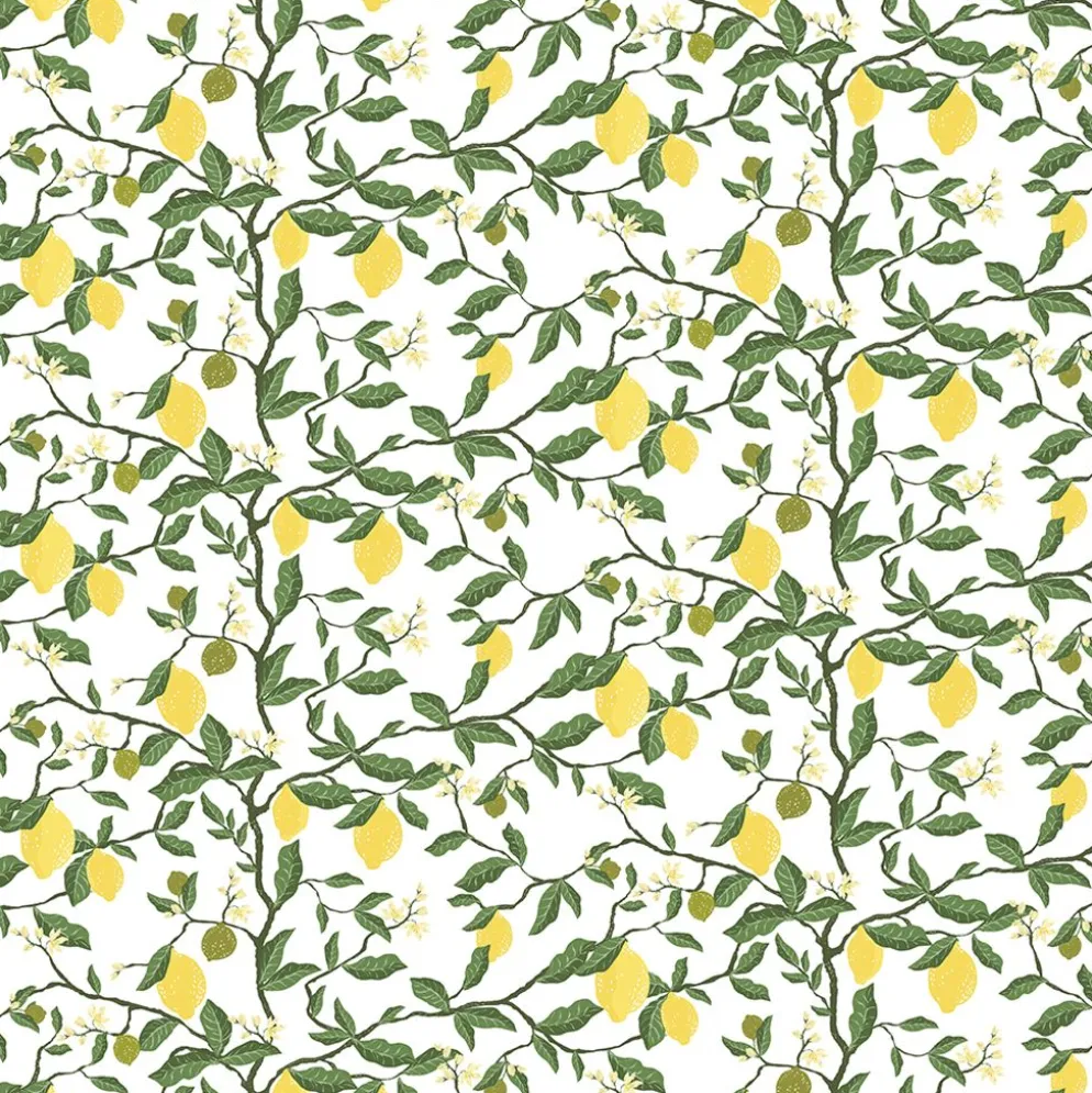Citronträd gul - tyg med citroner