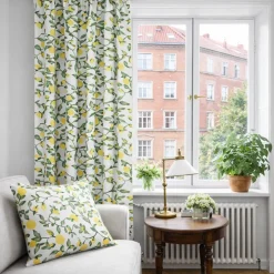 Citronträd gul - tyg med citroner
