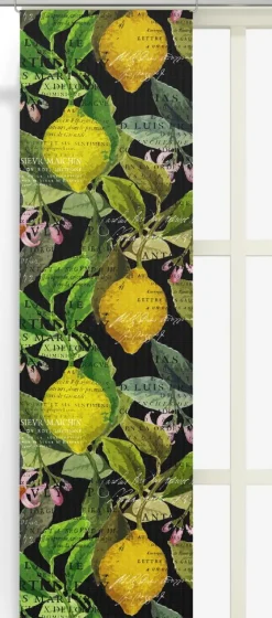 Citrus svart panelgardiner
