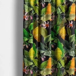 Citrus svart tyg – Elegans med färgstarka citrusdetaljer