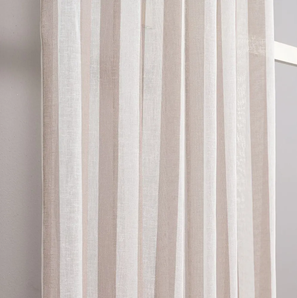 Disa beige randiga gardiner