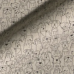 Dog cartoon tyg med tecknade hundar
