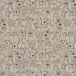 Dog cartoon tyg med tecknade hundar
