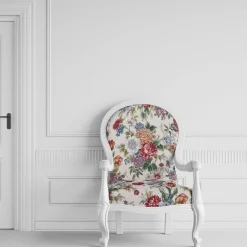 Dolores creme blommigt möbeltyg