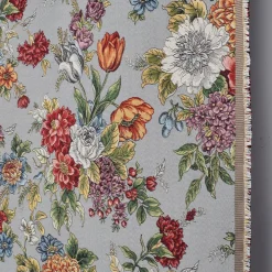 Dolores grå blommigt möbeltyg