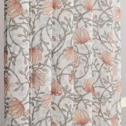 Emma grön skira gardiner med blomstermönster 140x250cm