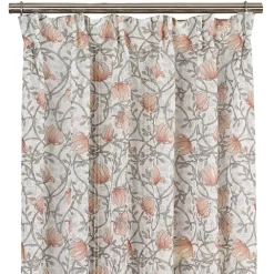 Emma grön skira gardiner med blomstermönster 140x250cm