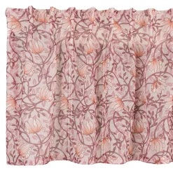 Emma rosa skir gardinkappa med blomstermönster 50x250cm