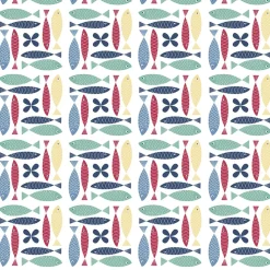 Fina fisken multi tyg – färgstarkt och lekfullt designat med retro känsla