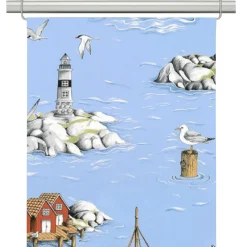 Fiskeskär ljusblå panelgardiner
