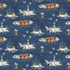 Fiskeskär mörkblå tyg