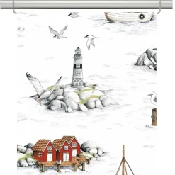 Fiskeskär vit panelgardiner