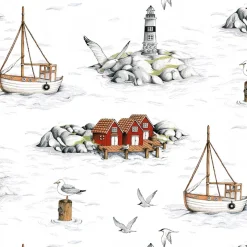 Fiskeskär vit tyg
