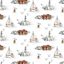 Fiskeskär vit tyg