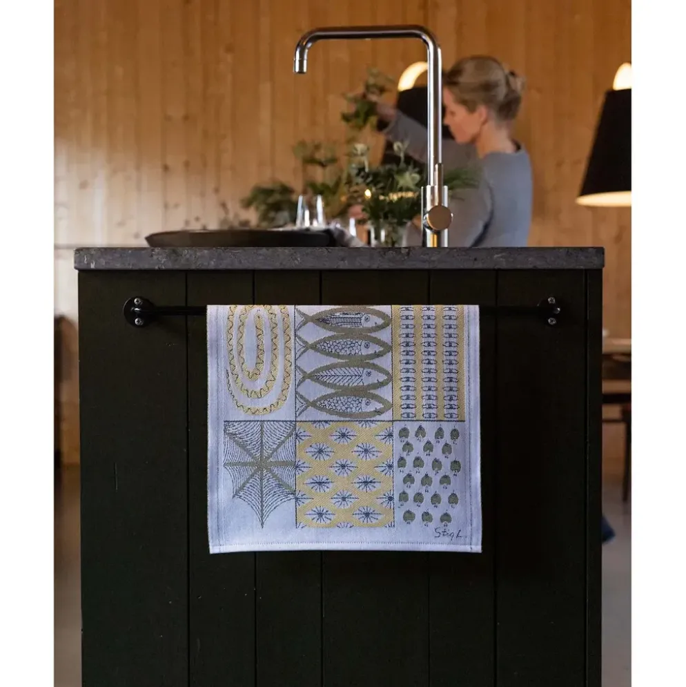 Fiskglänta kökshandduk 35X50 - Design av Stig Lindberg
