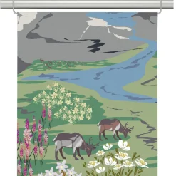 Fjällängar grå-grön panelgardiner