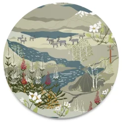Fjällvandring beige-blå grytunderlägg