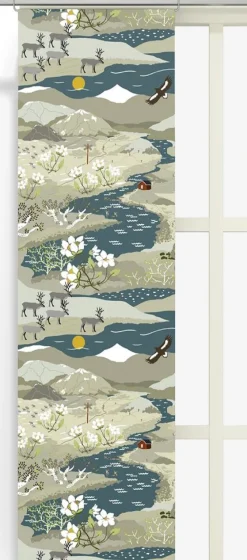Fjällvandring beige-blå panel