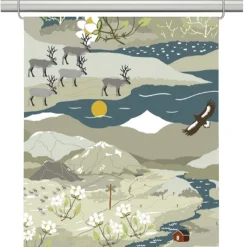 Fjällvandring beige-blå panel