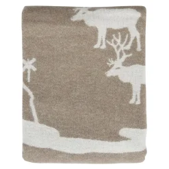 Fjällvandring beige ullpläd