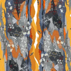 Fjällvandring Bård orange tyg