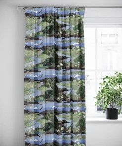 Fjällvandring grön-blå tyg