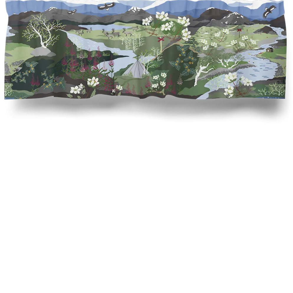 Fjällvandring grön gardinkappa metervara
