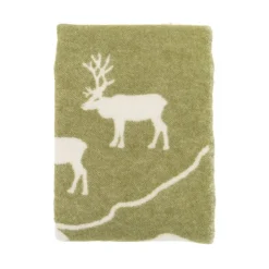 Fjällvandring grön– Ullpläd med fjällinspirerat mönster