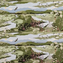Fjällvandring ljusgrön gobeläng
