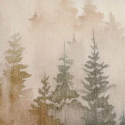 Forest kuddfodral - dimhöljd urskog i mjuka toner