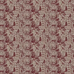 Fýri beige-röd linnelook tyg