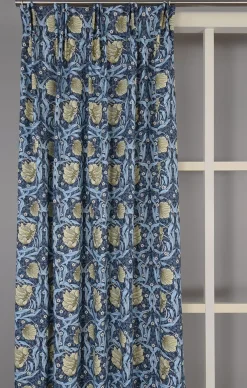 Grace blå gardiner - Klassisk blommig Arts and Crafts design